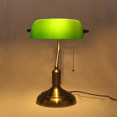 Retro Green Glass 1-Light LED Zipper Switch Table Lamp