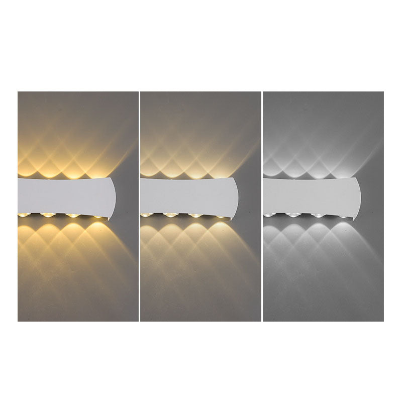 Simple Creative Arc Rectangular LED Outdoor Waterproof Wall Sconce Lamp