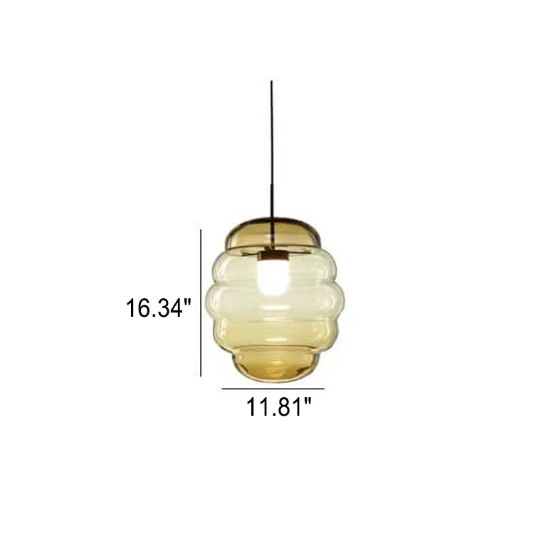 Modern Creative Shapes Clear Glass Metal 1-Light Pendant Light