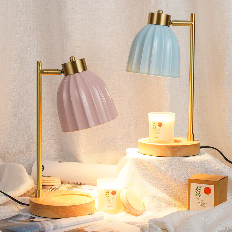 Lampe de table en cire fondue à 1 lumière avec minuterie et variateur en cuivre nordique 