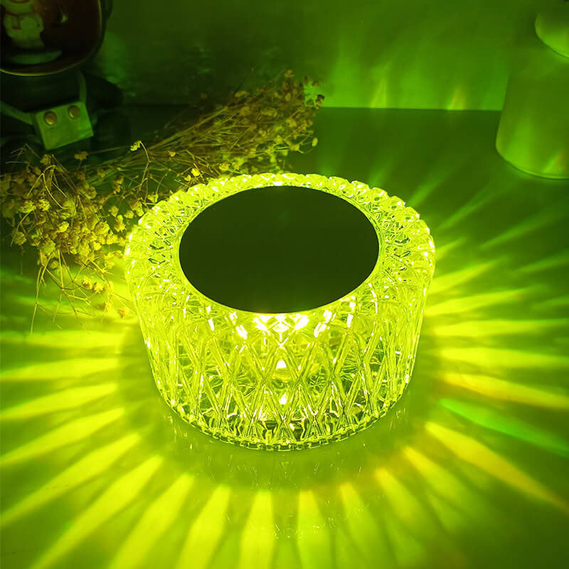 مصباح طاولة بإضاءة ليلية LED RGB بلوري على شكل عش طائر إبداعي 