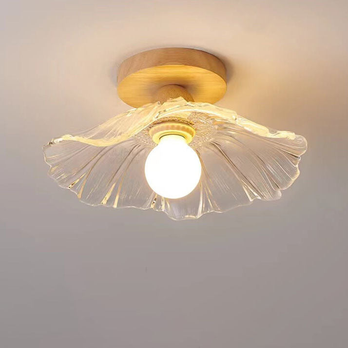 Lustre semi-encastré 1 lumière en verre simple japonais 