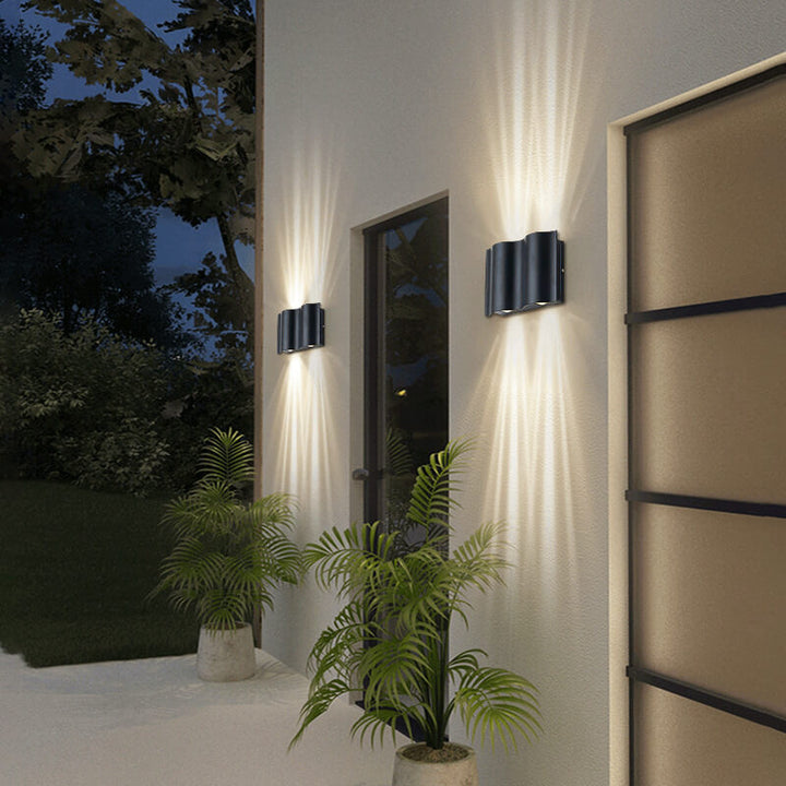 Moderne Welle Aluminium Wasserdichte LED Außenwandleuchte 