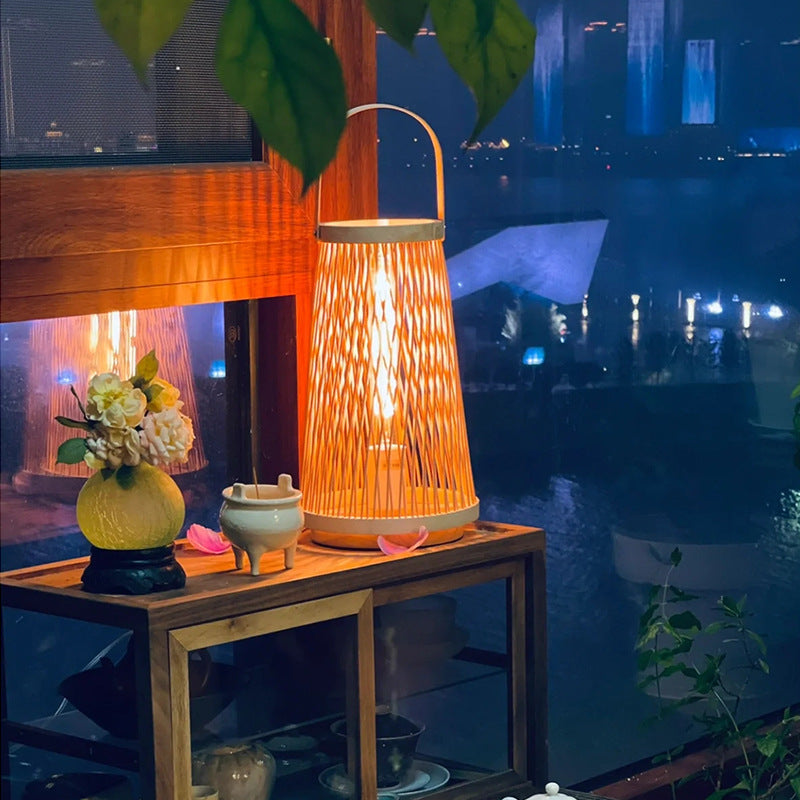Bamboo Weaving Lantern Table Lamp Bedside Lamp Japanese Style