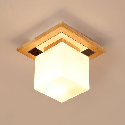 Nordische, minimalistische quadratische Blockglas-Unterputzbeleuchtung mit 1 Leuchte 