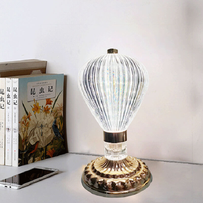 Europäische leichte Luxus Vintage Hardware Acryl LED Nachtlicht Tischlampe 