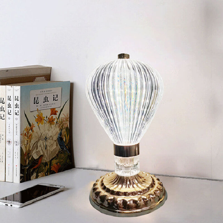 Europäische leichte Luxus Vintage Hardware Acryl LED Nachtlicht Tischlampe 