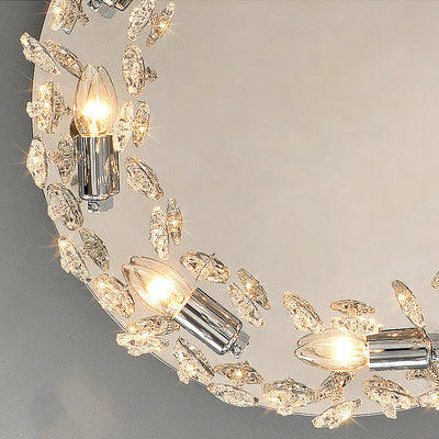 Modern Luxury Crystal Round Butterfly Pendant 6/8/12 Light Flush Mount Ceiling Light