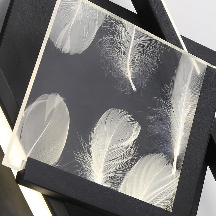 Moderne minimalistische rechteckige quadratische Aluminium-Acryl-LED-Wandleuchte für das Wohnzimmer 