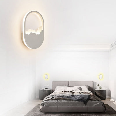 Modern Minimalist Oval Iron Refined Wave LED Wall Sconce Lamp