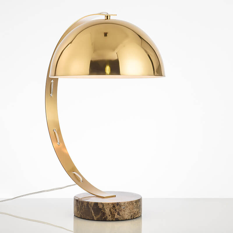 Lámpara de mesa de 1 luz con base de mármol y hardware dorado moderno y creativo 