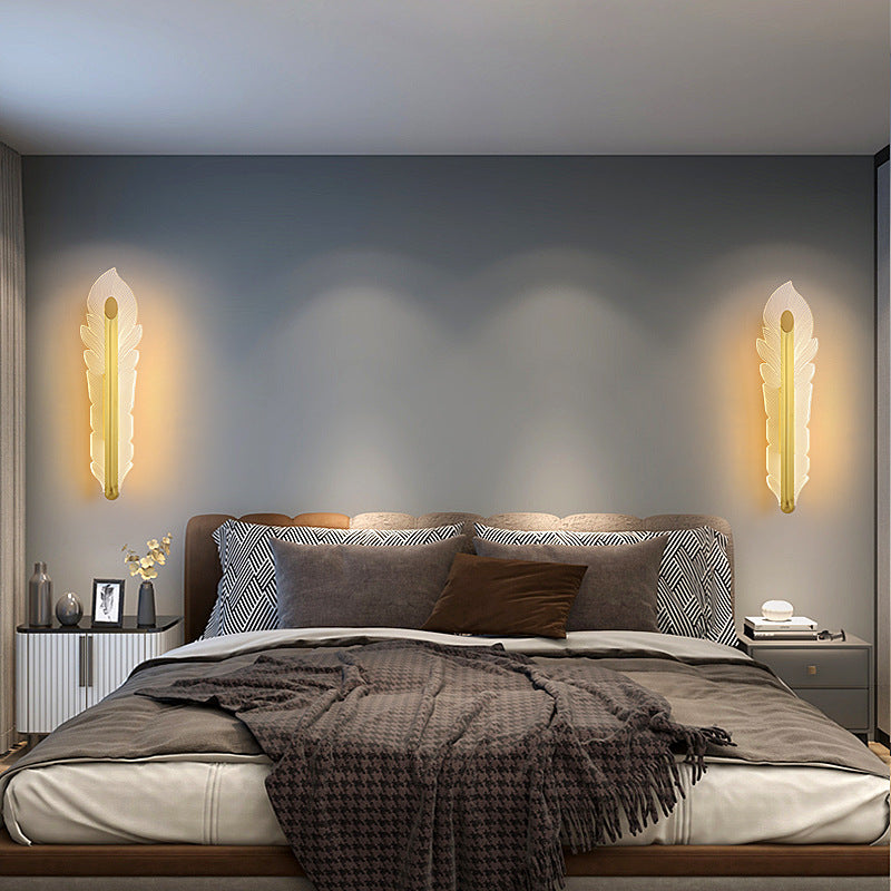 Applique murale LED de luxe en acrylique avec queue de phénix, lumière nordique 