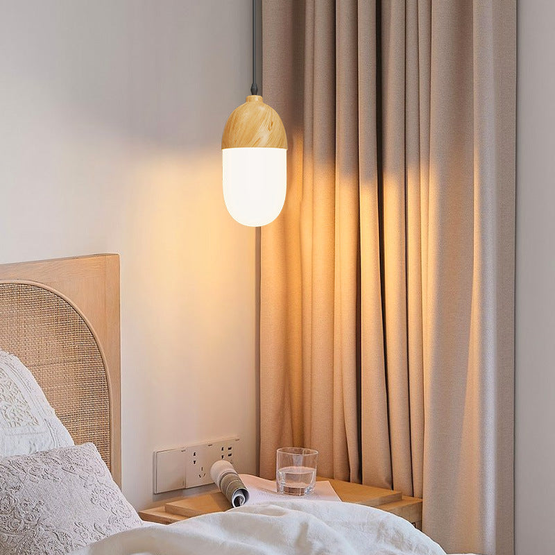 Traditional Japanese Iron Round Oval Iron 1-Light Pendant Light For Living Room &amp; Bedroom