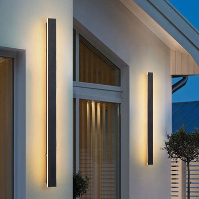 Retro Outdoor Rectangular Strip Waterproof LED Wall Sconce Lamp