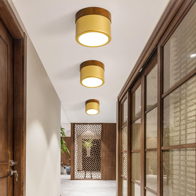 Nordic Golden Cylinder Downlight LED Flush Mount Ceiling Light