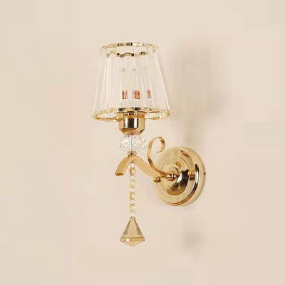 Applique Murale à 1 Lumière en Forme de Cône en Verre de Luxe Nordique 