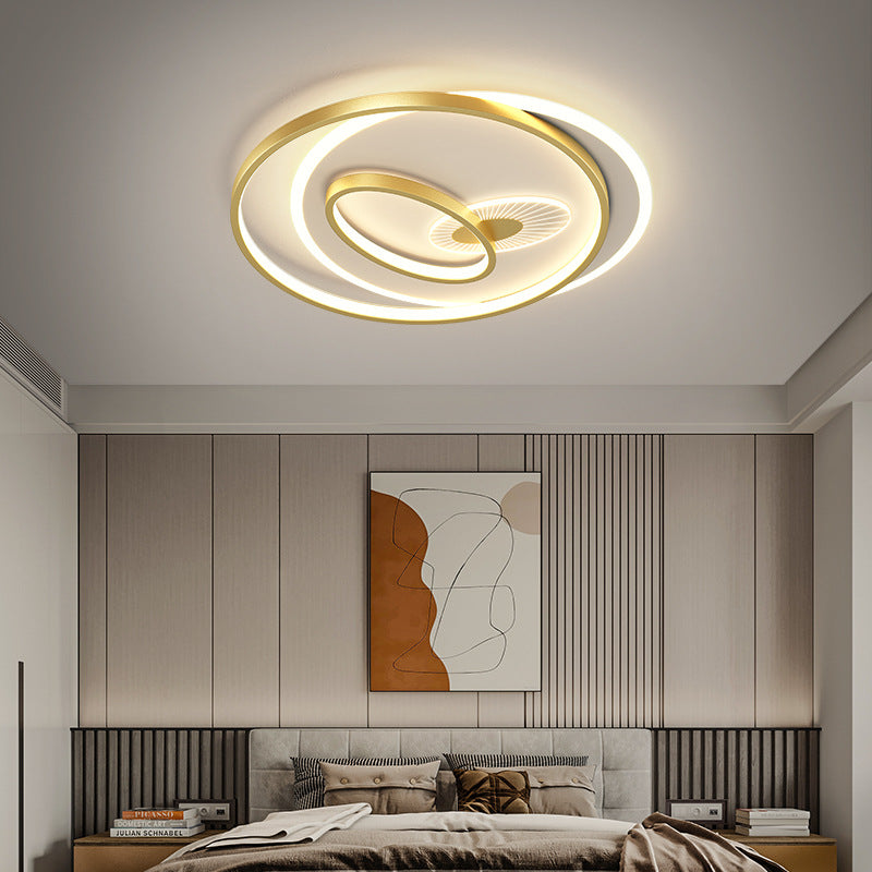 Creative Simple Circular Overlapping Dislocation Design LED Flush Mount Light