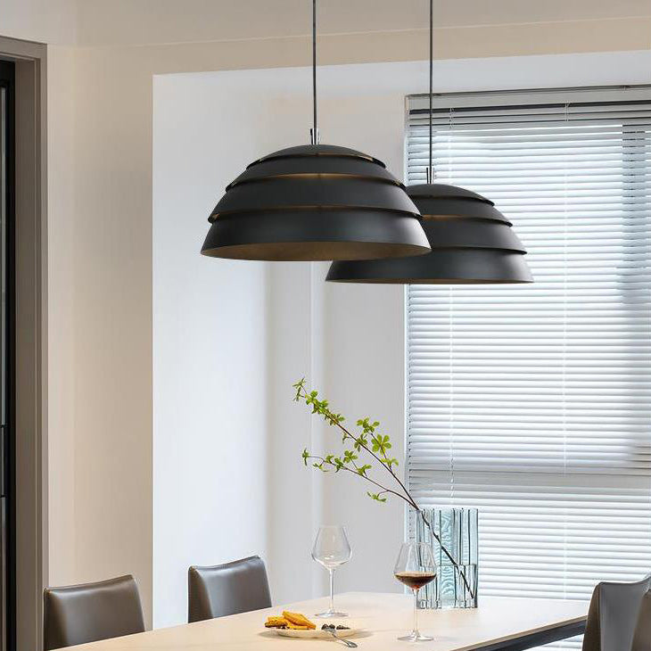 Contemporary Scandinavian Round Iron 1-Light Pendant Light For Living Room