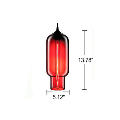 Nordic Simple Stained Glass Long Jar Design 1-Light Pendant Light