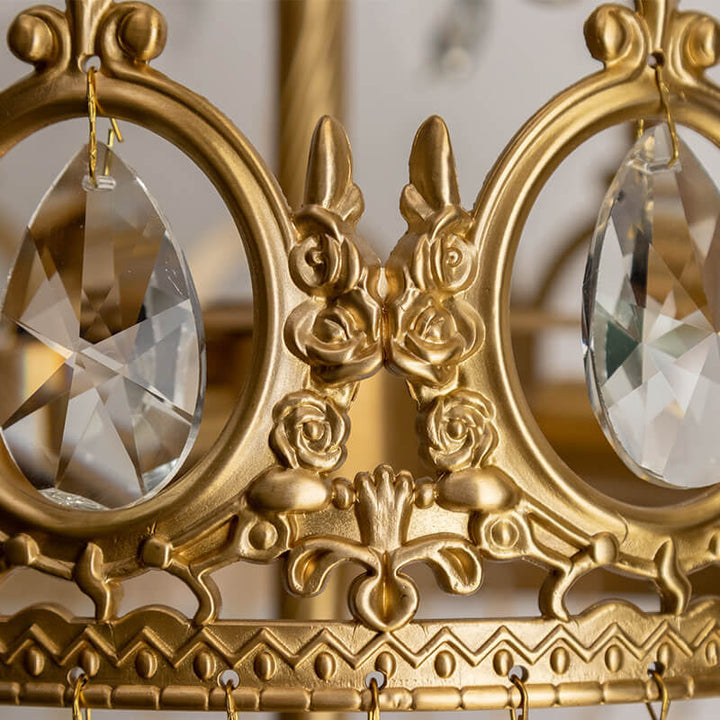 Lámpara Aplique de Pared de 1 Luz con Borla de Cristal Corona de Lujo Moderno 