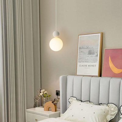 Zeitgenössische nordische PE-Globus-Ball-Eisen-1-Licht-Pendelleuchte für das Schlafzimmer 