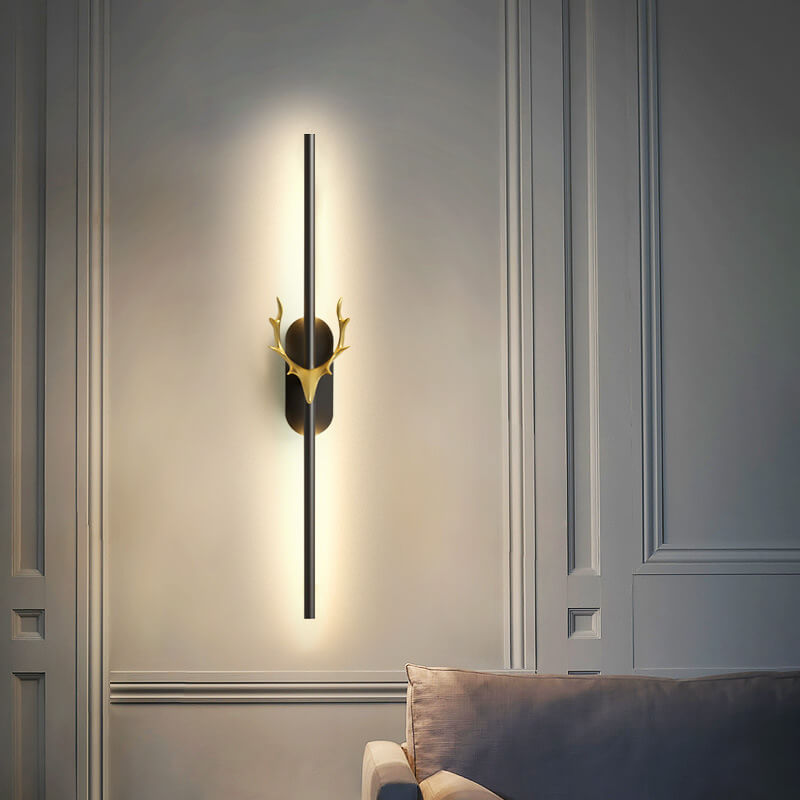 Modern Luxury Aluminum Long Strip Antler Shape LED Wall Light For Living Room