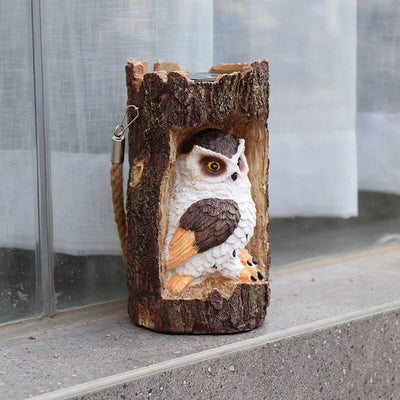 Solar Stump Owl Patio Garden Villa Dekorative Hängeleuchte 