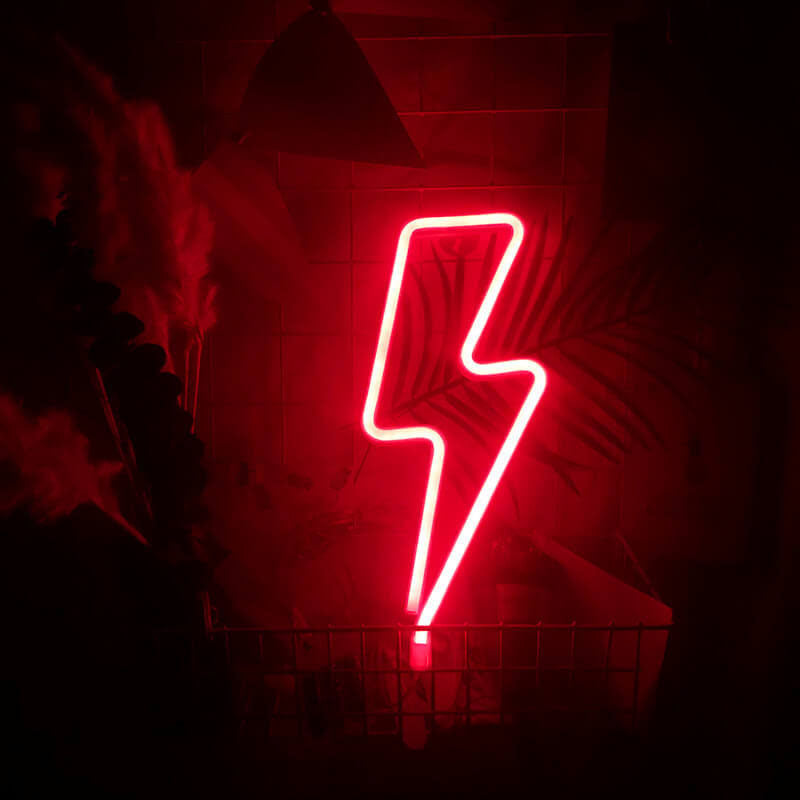 Creative Neon Lightning Shapes Color LED Battery/USB Decorative Light