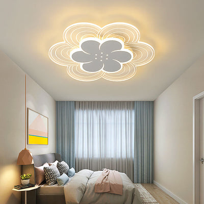 Modern Acrylic Simple Double Layer Flower Design LED Flush Mount Light