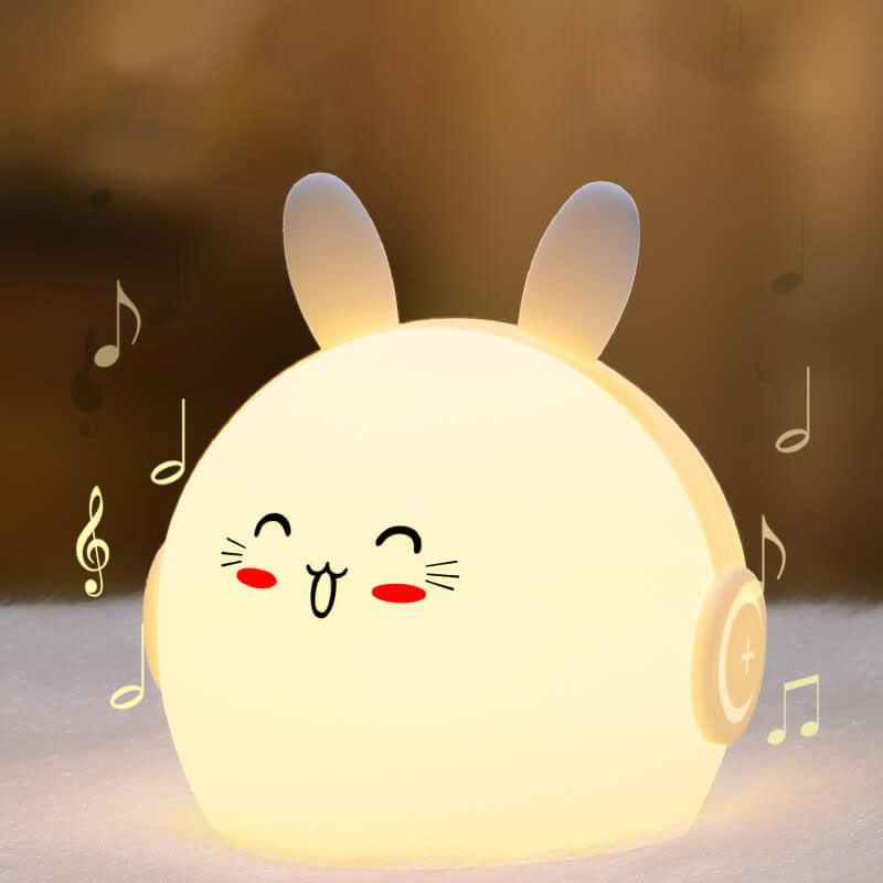Lámpara de mesa con luz LED USB de silicona con forma de ciervo y conejo creativo 