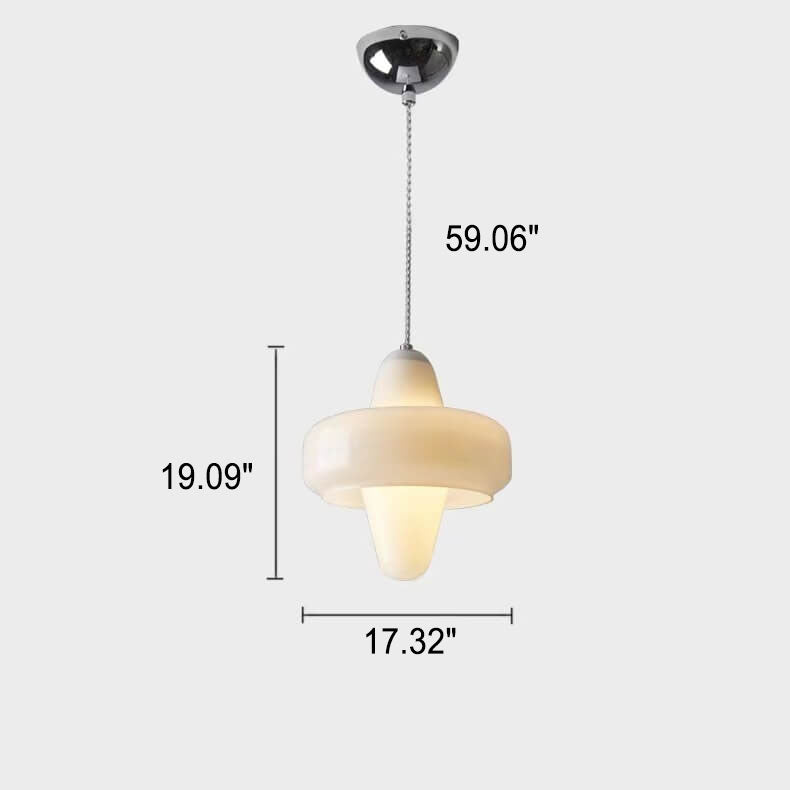 1-flammige Kugel-Pendelleuchte aus Industrieglas 