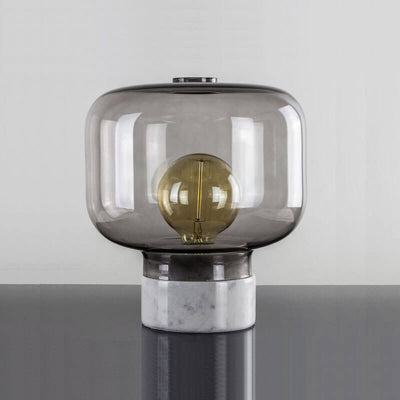 Nordic Minimalist Light Luxury Marble Clear Glass 1-Light Table Lamp