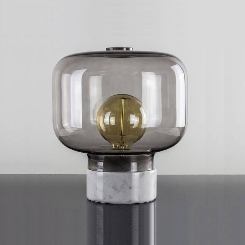 Nordic Minimalist Light Luxury Marble Clear Glass 1-Light Table Lamp