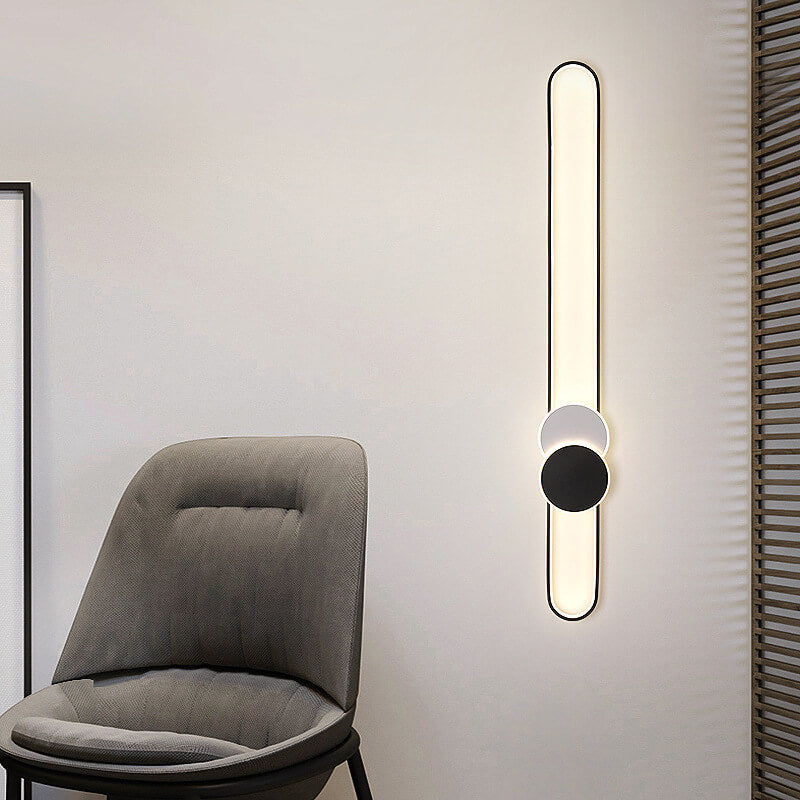 Minimalistisches Langstab-Doppelkreis-Dekor-Design LED-Deckenleuchte 