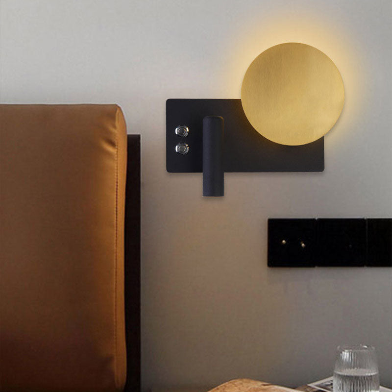Modern Simplicity Square Round LED Touch Rotatable LED Reading Wall Sconce Lamp