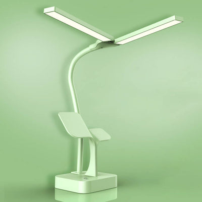 Modern Folding Dual Lamp Plug-In Station Table Lamp