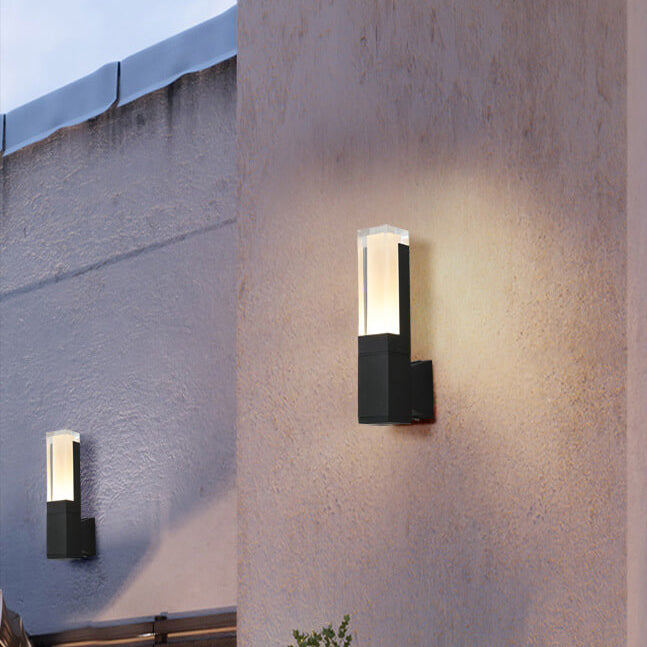 Modern Minimalist Square Column Induction Outdoor Waterproof LED Wall Sconce Lamp
