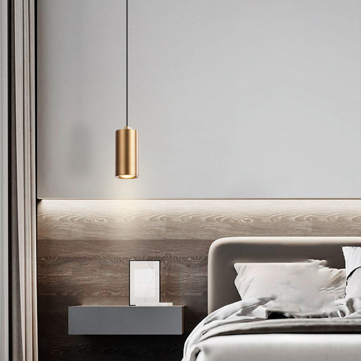 Modern Minimalist Column Iron Mini 1-Light Pendant Light For Living Room