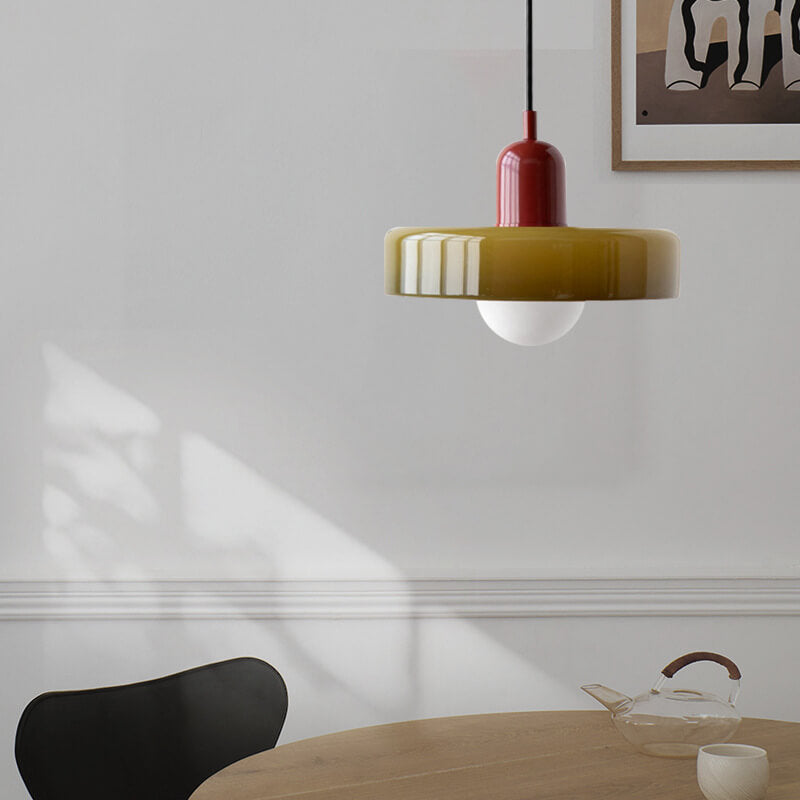 Vintage bunte Glasschale Form 1-Licht Pendelleuchte 
