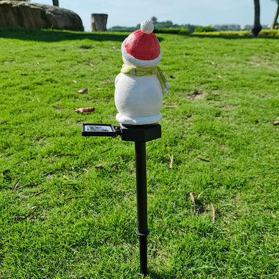 Modern Christmas Snowman Solar Outdoor Lawn LED Garden Ground Insert Landscape Light