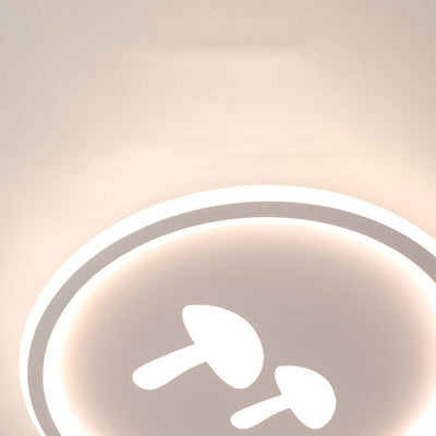 Modern Round Acrylic Shade Mushroom Pattern LED Flush Mount Light