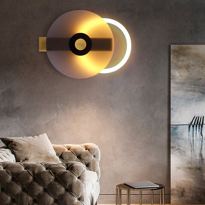 مصباح حائط LED دائري أكريليك مضيء وملون حديث 