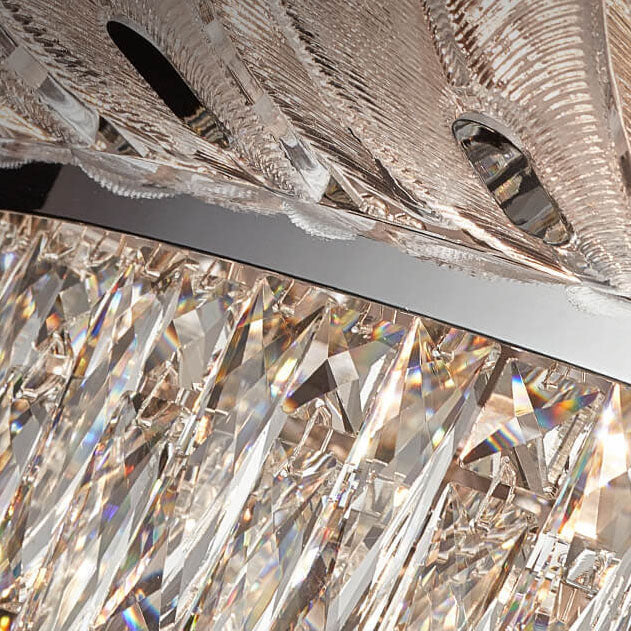Lustre de plafond encastré en verre cristal de luxe européen moderne 9/12/16 lumières 
