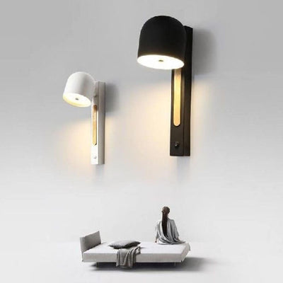 Nordic Light Luxury Round Iron Wood LED Wall Sconce Lamp