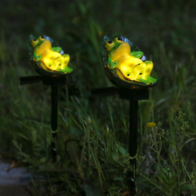 Solar-Harz-Frosch-LED-im Freien wasserdichter Patio-dekorativer Bodenstecker-Landschaftslicht 