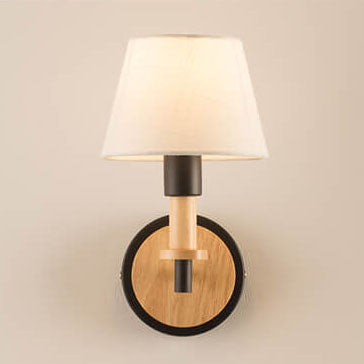 Modern Nordic Wooden Tubular 1-Light Wall Sconce Lamp