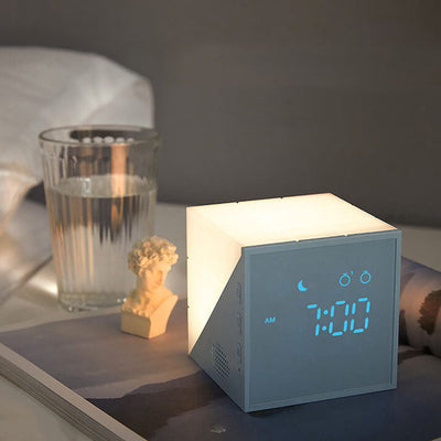 Creative Rubik's Cube Clock Led Night Light USB Smart Table Lamp