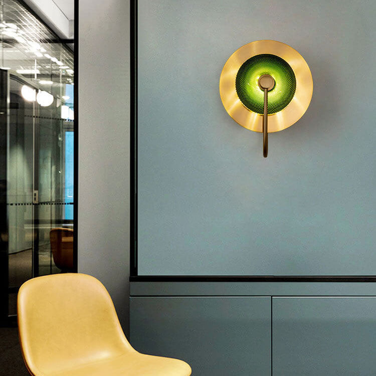 Applique Murale LED en Verre Métal Rond de Luxe Nordique 