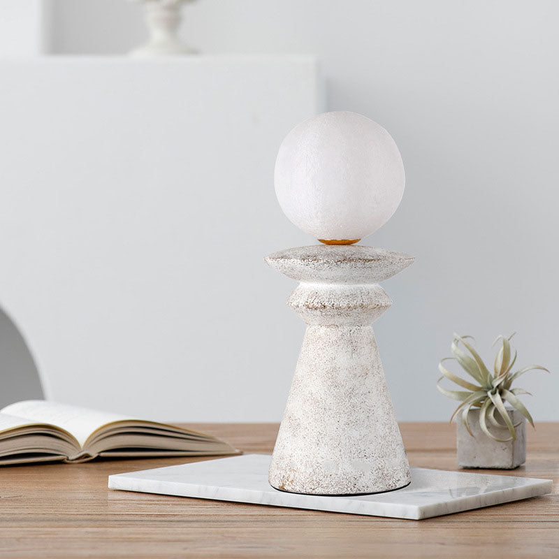 Japanese Style Moon Resin 1-Light Table Lamp