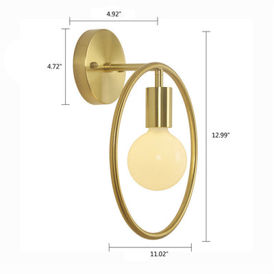 Nordic Minimalist Circle Iron 1-Light Wall Sconce Lamp